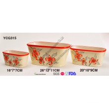 Ceramic Hand Painted Flower Pots Set of 3